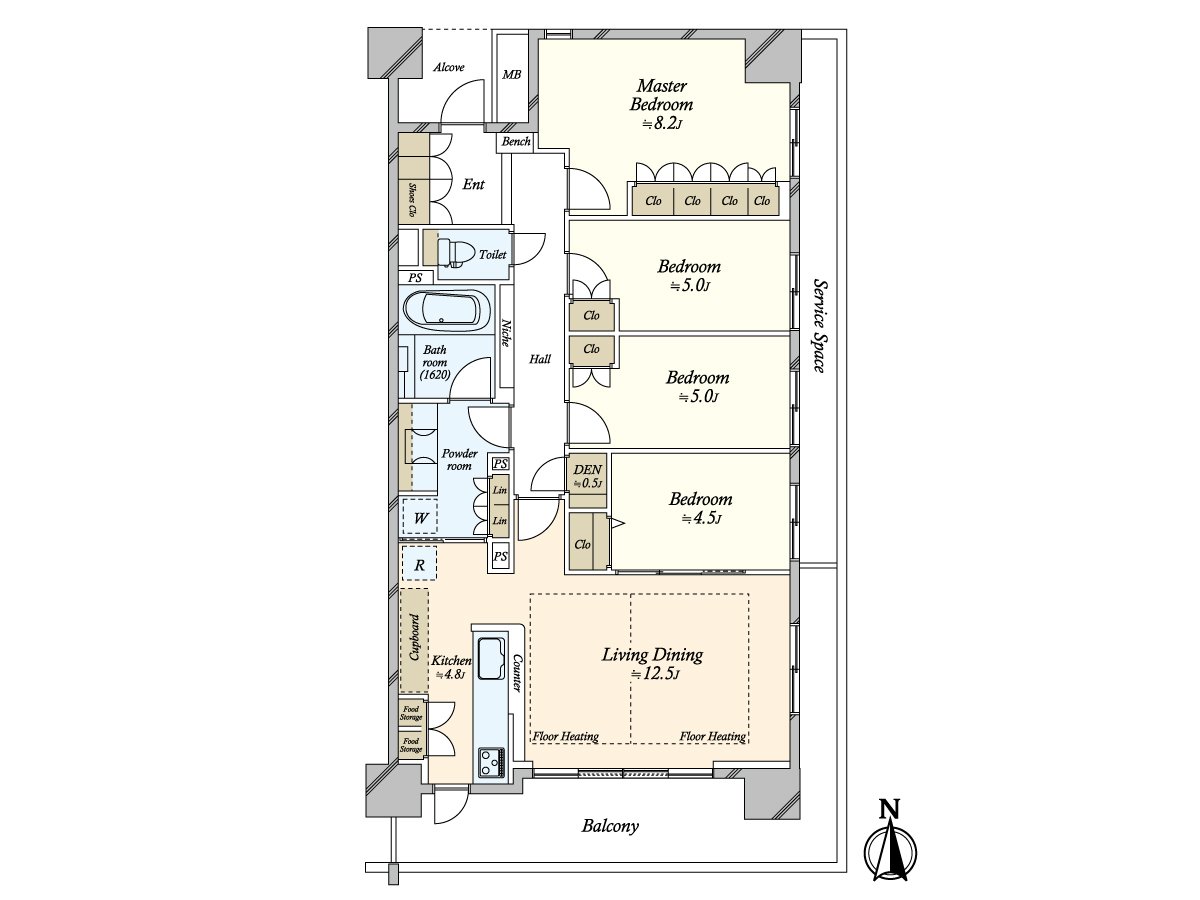 Floor plan of the convenient room placement
