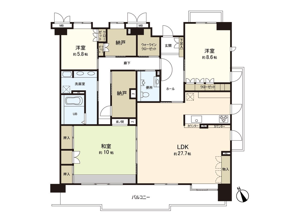 The exclusive area is about 147 square meters