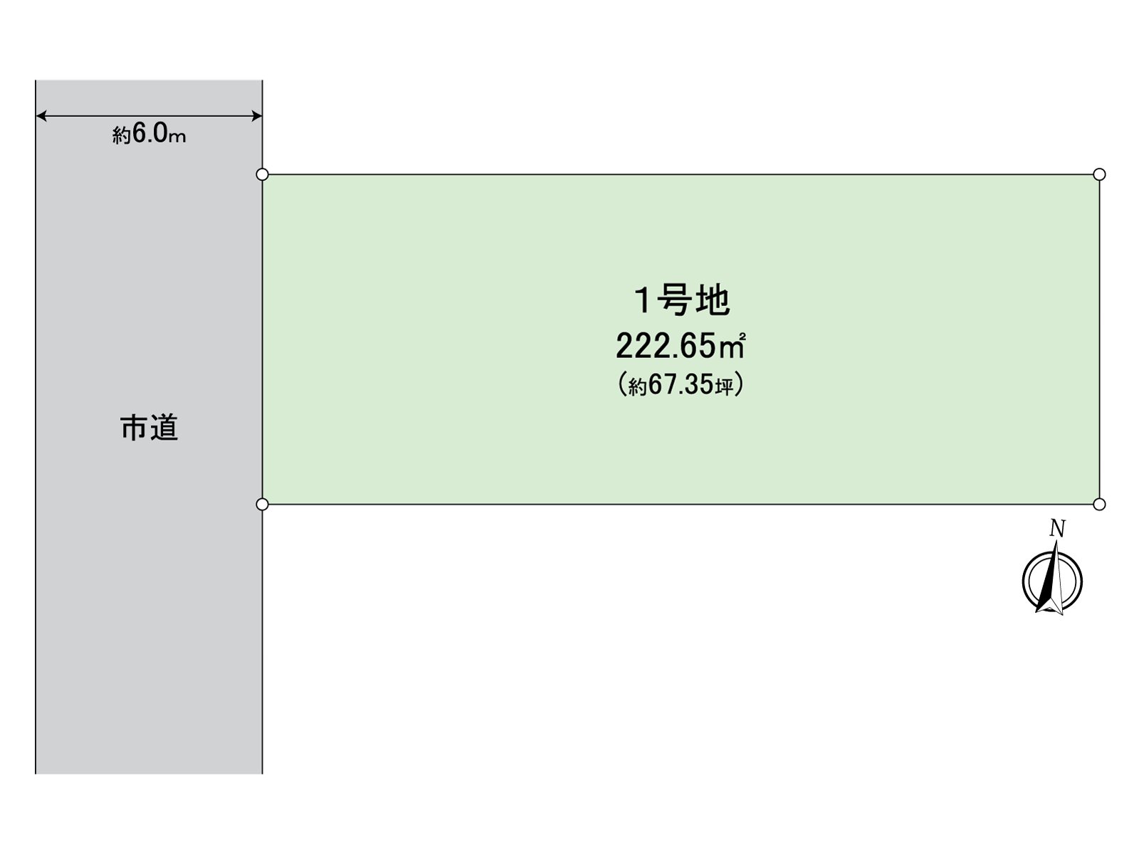 是222.65平米(约67.35坪)的整形地。