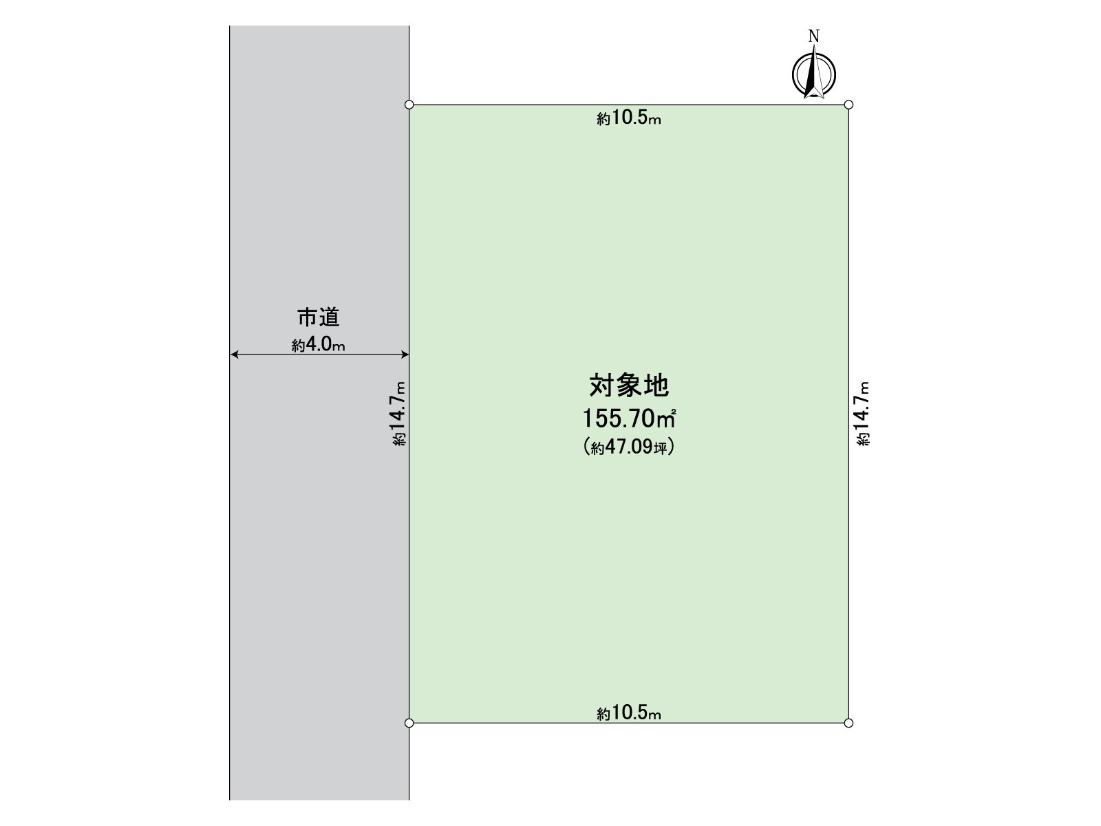是约47.09坪的整形地。