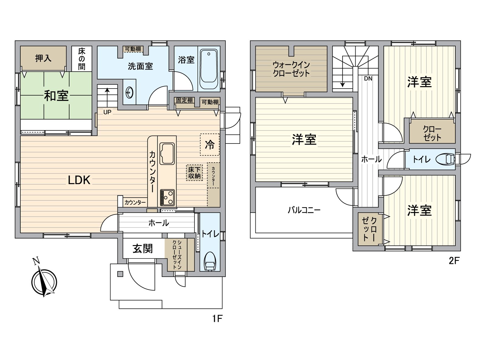 在各居室備有收納，嵌入式衣櫃或者步入式鞋櫃等的存儲空間充實。