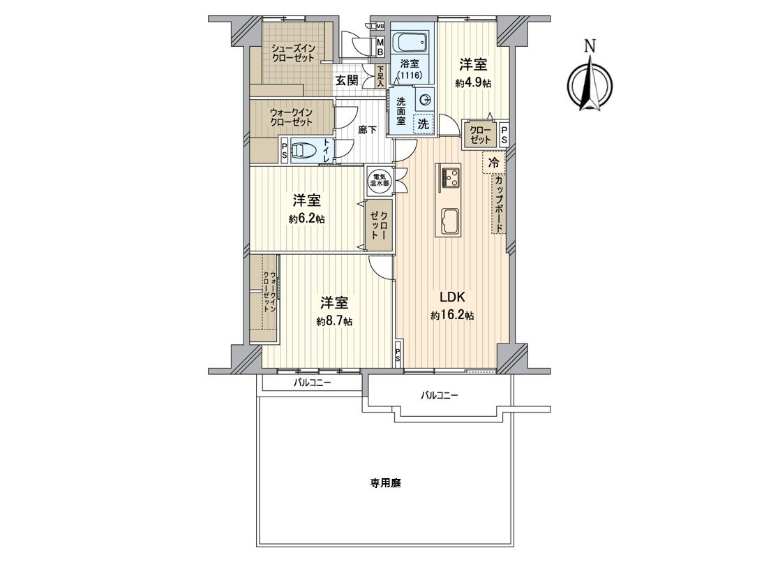 The 3LDK which is recommended to the family. Bedroom, how to handle child that I distributed including the room are possible.