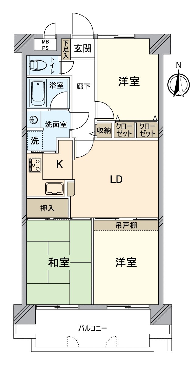 是实际使用面积约64.98平米，3LDK的3楼的房间。