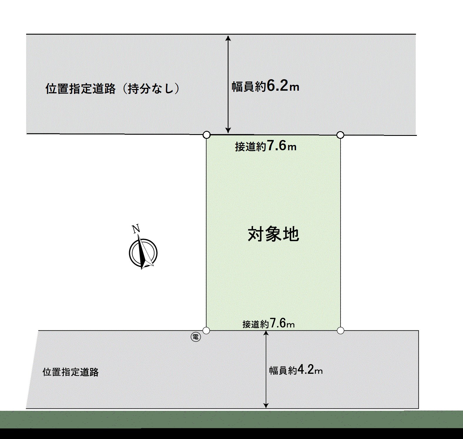 日照、通风为被在北、南侧道路中间插入的用地良好