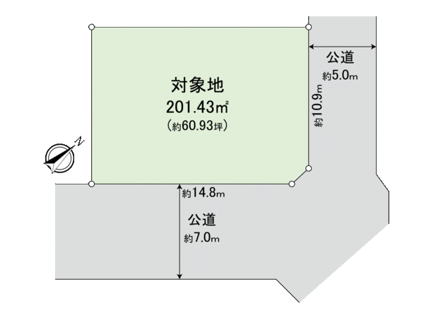 土地面積201.43平方公尺(約60.93坪)，計劃的寬度擴展到的舒適是某一塊用地。