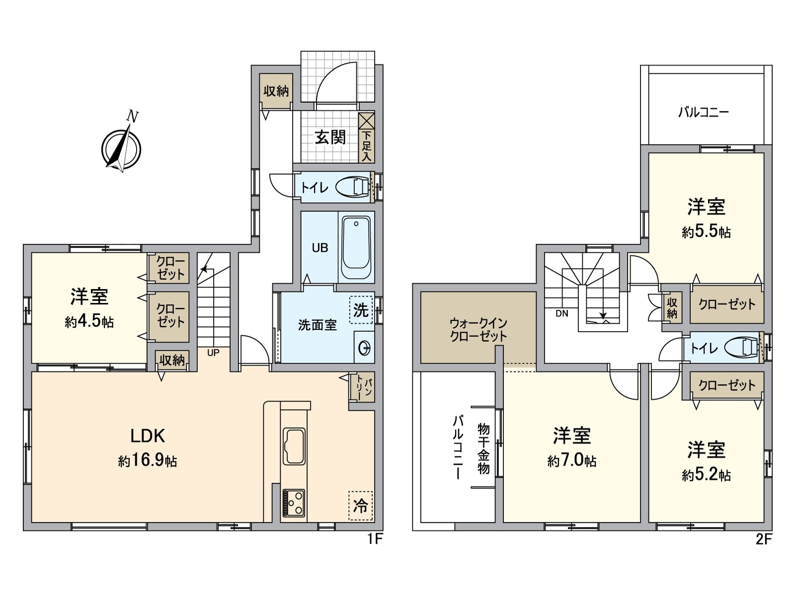 新建房屋4LDK的別墅每個居室在2025年7月有存儲空間