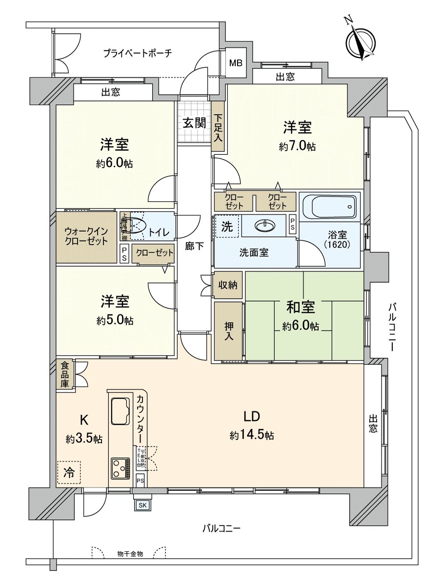 I install a private porch with a gate at 90.15 square meters. It becomes the room which can create a Detached House sense.
