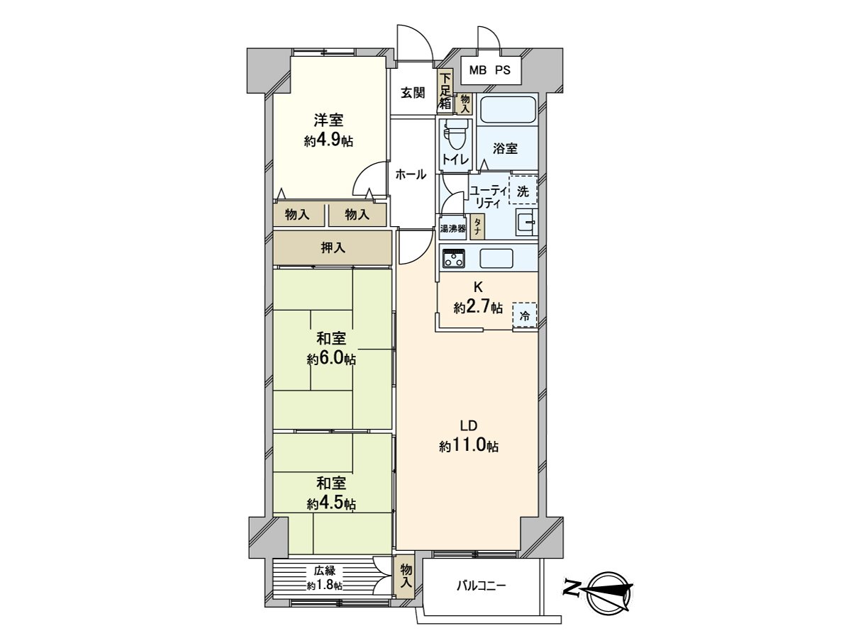 到傍晚暖和的朝西的住戸