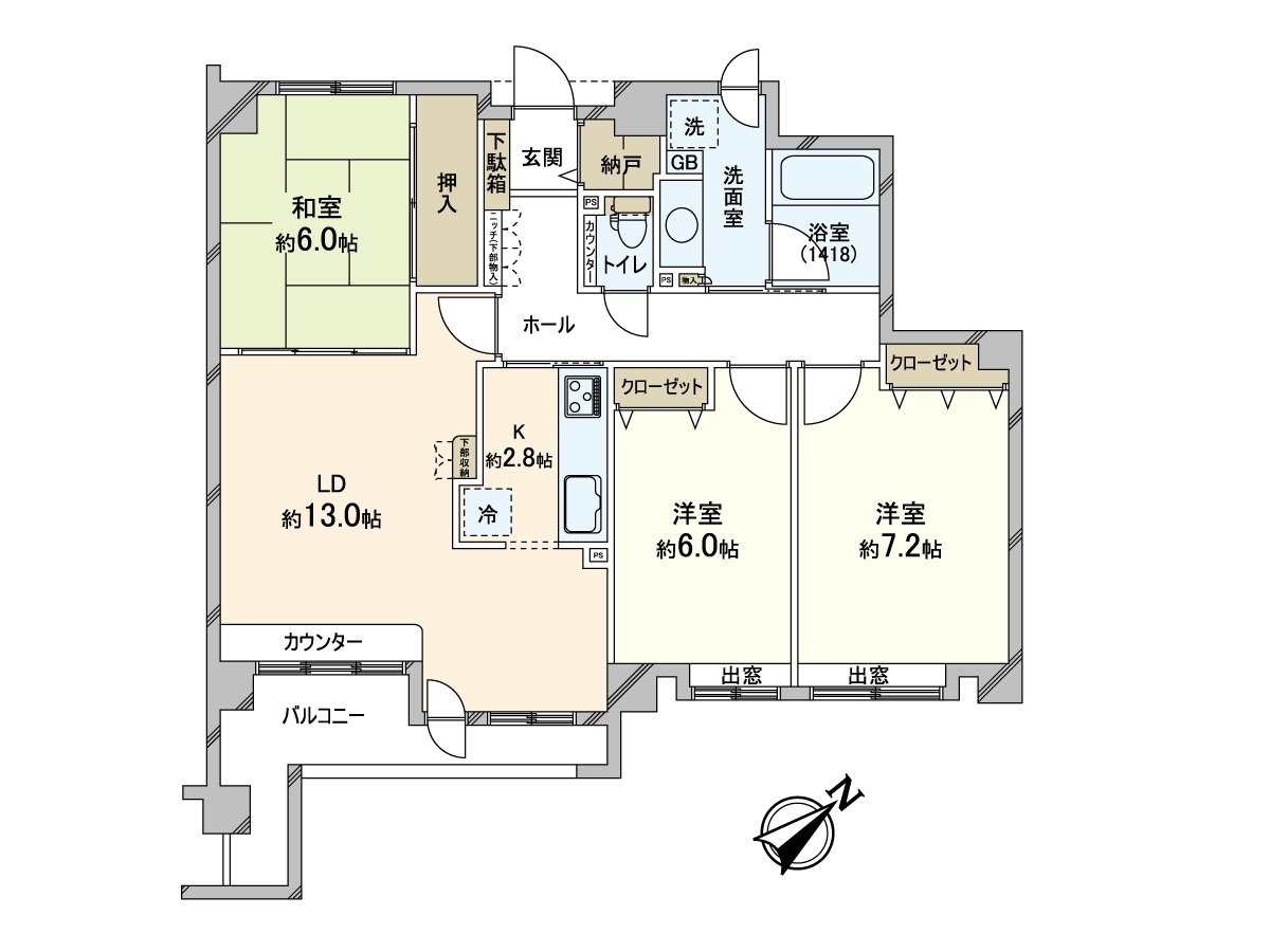Floor plan, 2nd floor, Southeast terrace, 3LDK, September, 2025 Renovated