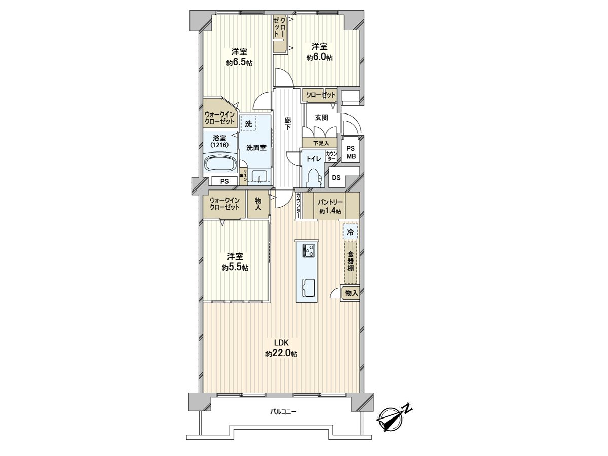 As for floor flooring 貼, the heating that have been internally mounted in floor plan, 3LDK, 95.06m2, February, 2026, a kerosene FF type, hot water supply are city gas