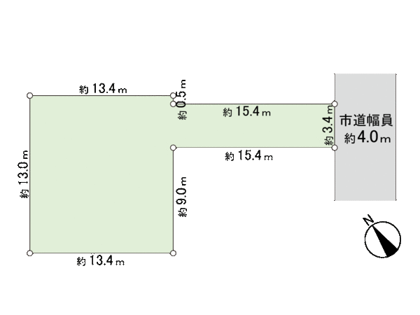 约3.4m面向札幌市建道路。