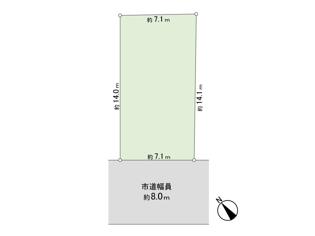 變成正面寬度約7.1m，約縱深14.0m的整形地。