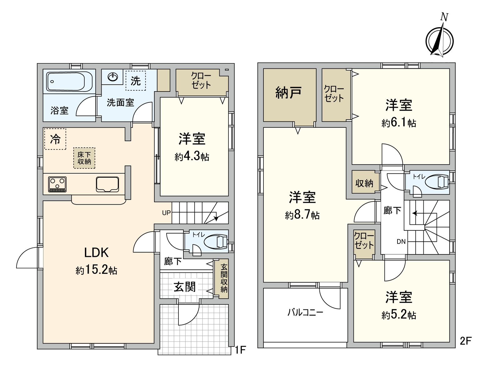 4SLDK的木造2階建