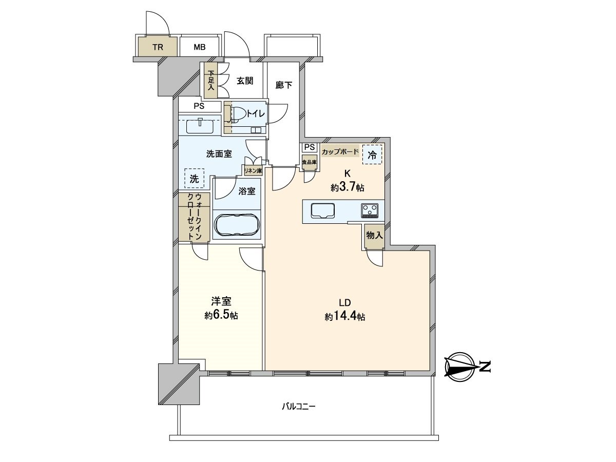 It becomes 1LDK of the 18th floor