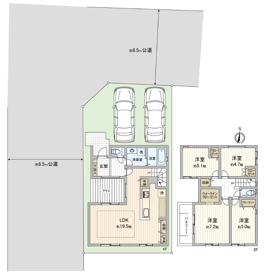 約19.5張塌塌米LDK、WIC的4LDK