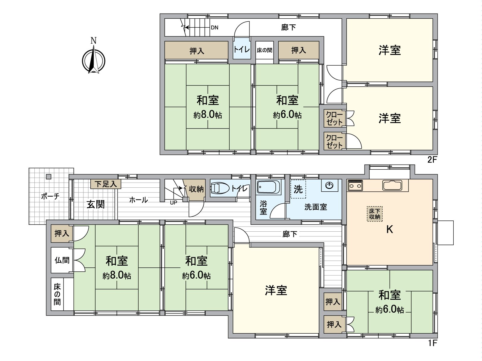 是表示全体房源的版面设计的房型图。各房间的采光以及存储空间也充实。