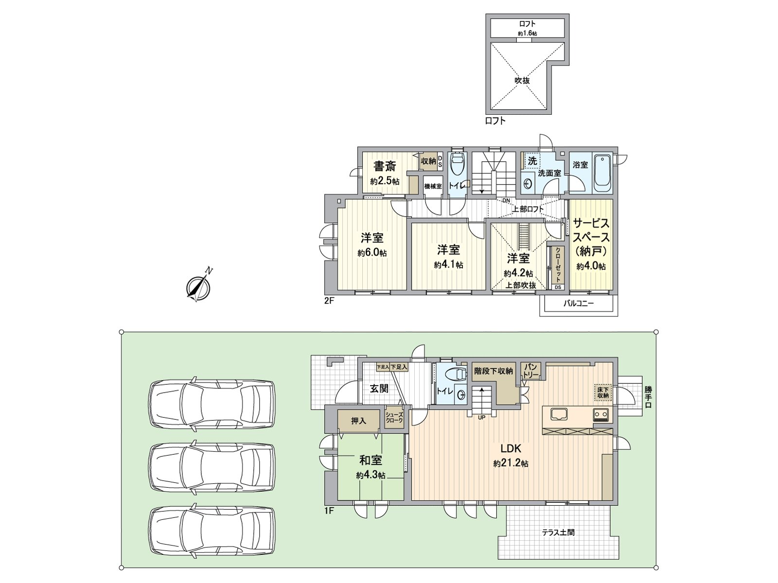 是房型图。被灵活运用于无阁楼或者楼梯下边收纳等的空间的浪费而的点数在每天的生活带来舒适。