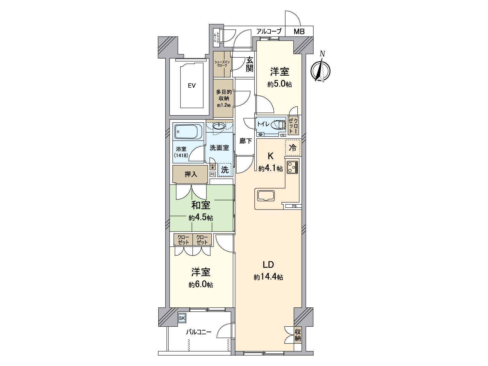 收納在各居室有的3LDK