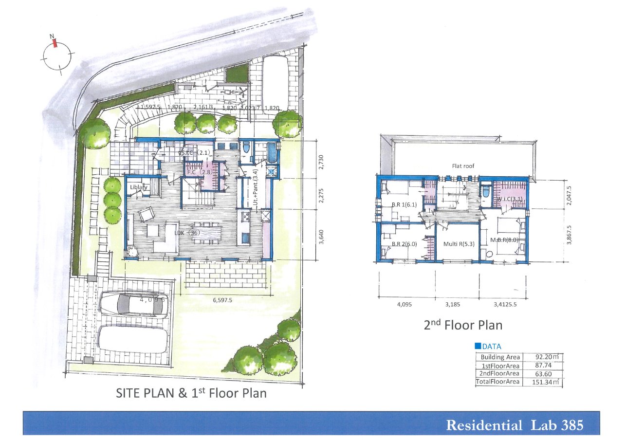 63.60 square meters of the second floor of 87.74 square meters 151.34 square meters of the first-floor 4LDK+WIC in total