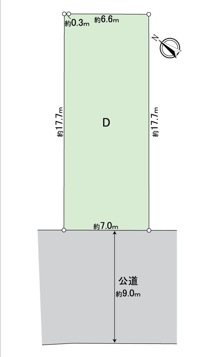 [區劃圖]土地面積：125.12平方公尺(約37.84坪)，前面道路：約9.0m。是平地。