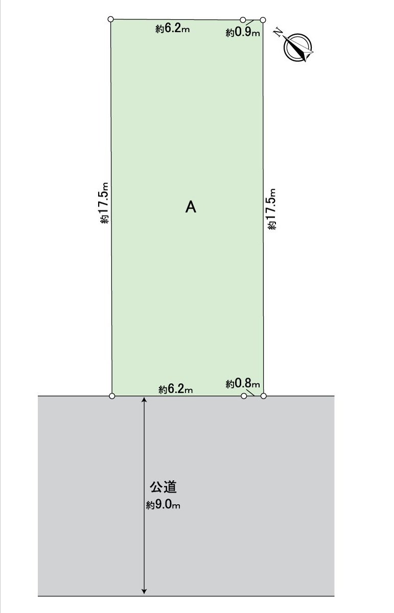 [區劃圖]土地面積：125.12平方公尺(約37.84坪)，前面道路：約9.0m。是平地。