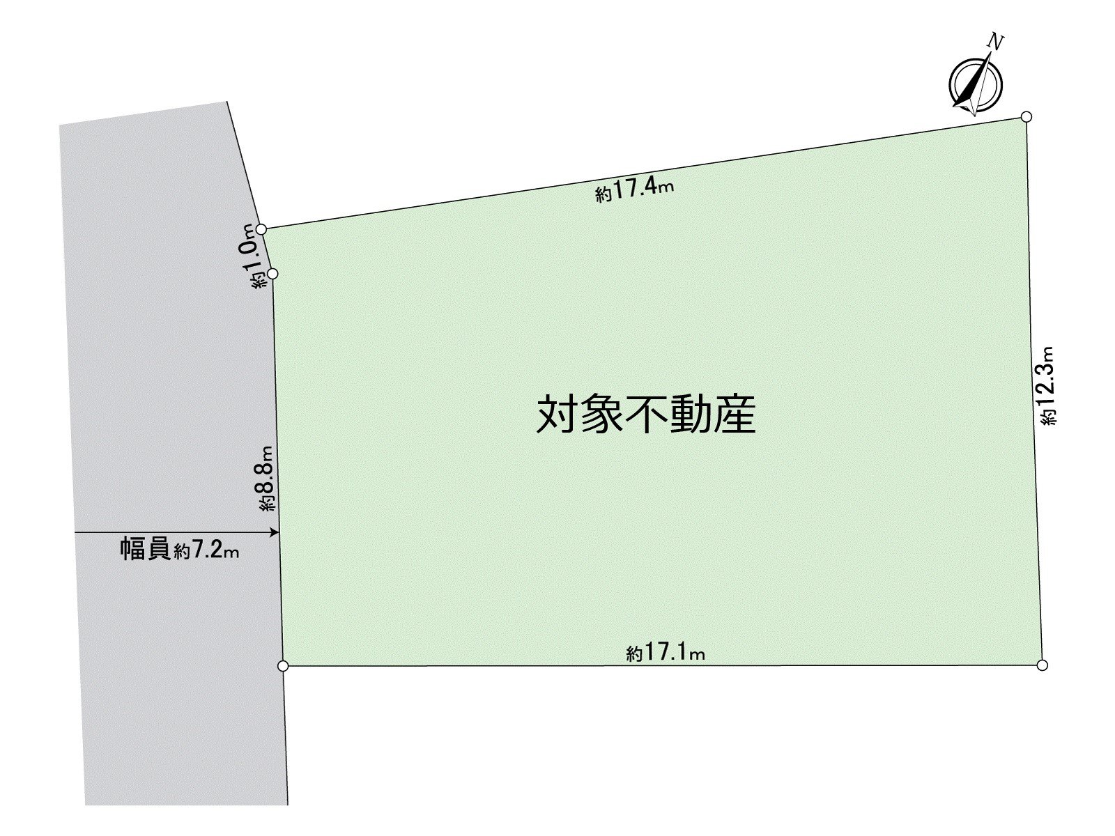 [地形圖]土地面積：是190.61平方公尺(約57.65坪)。