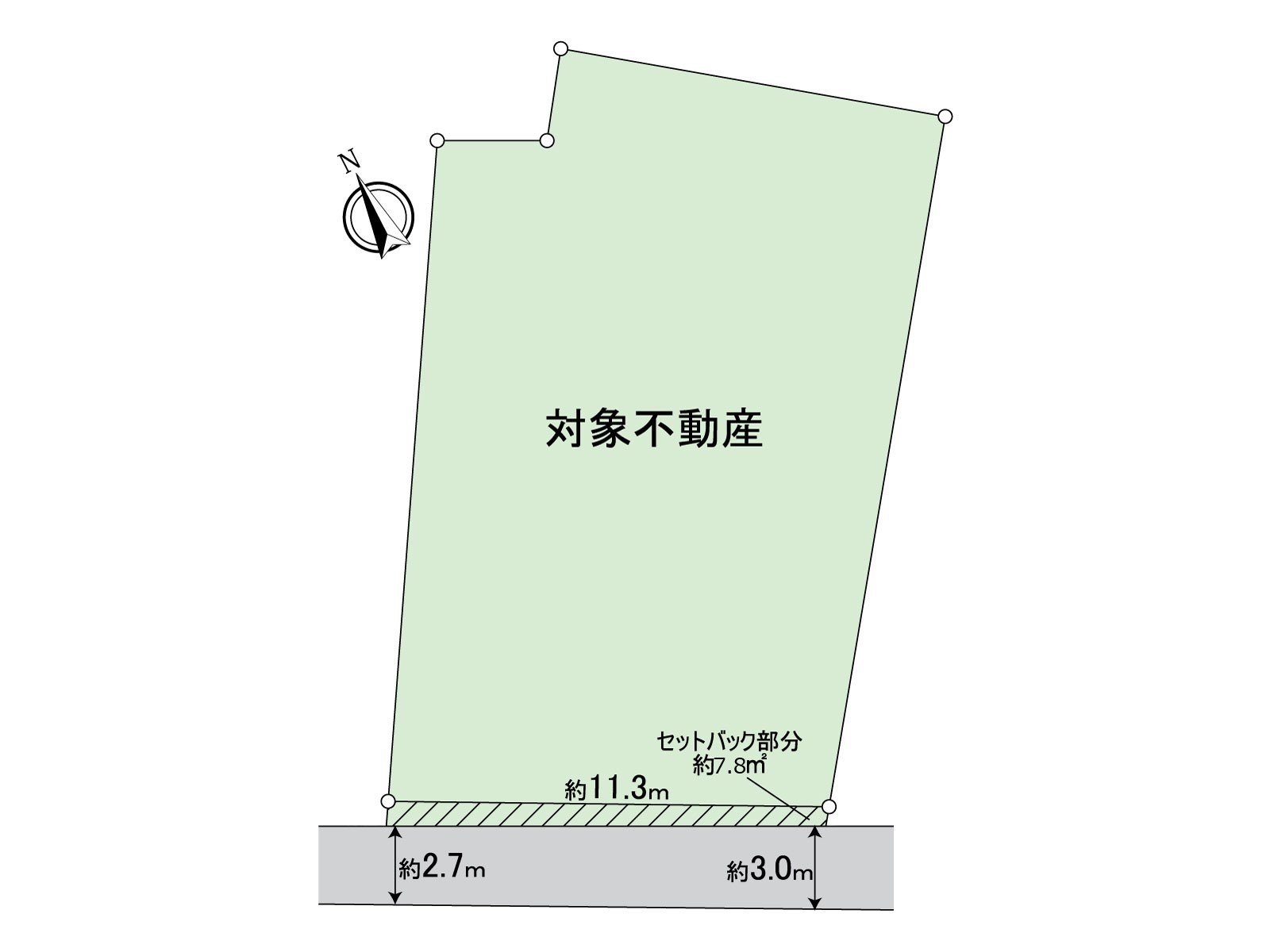 [地形圖]土地面積：275.06平方公尺(含有建築義務道路退縮面積約7.79平米)