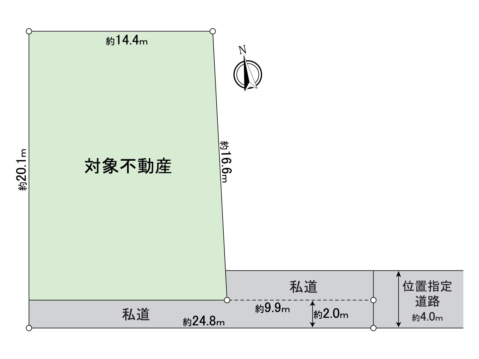 [地形图]土地面积：409.21平米(约123.78坪)，阳光良好。