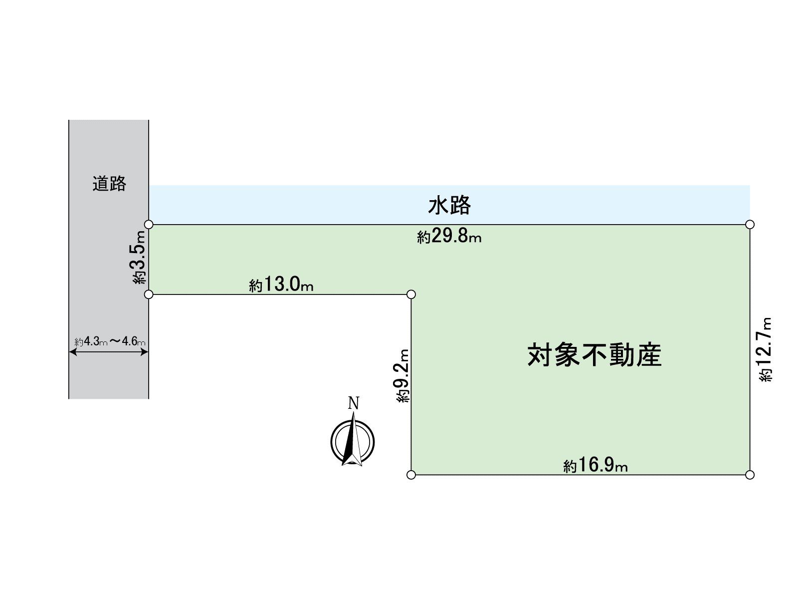 [topographical map] Land area: 261.36 square meters (about 79.06 tsubo)