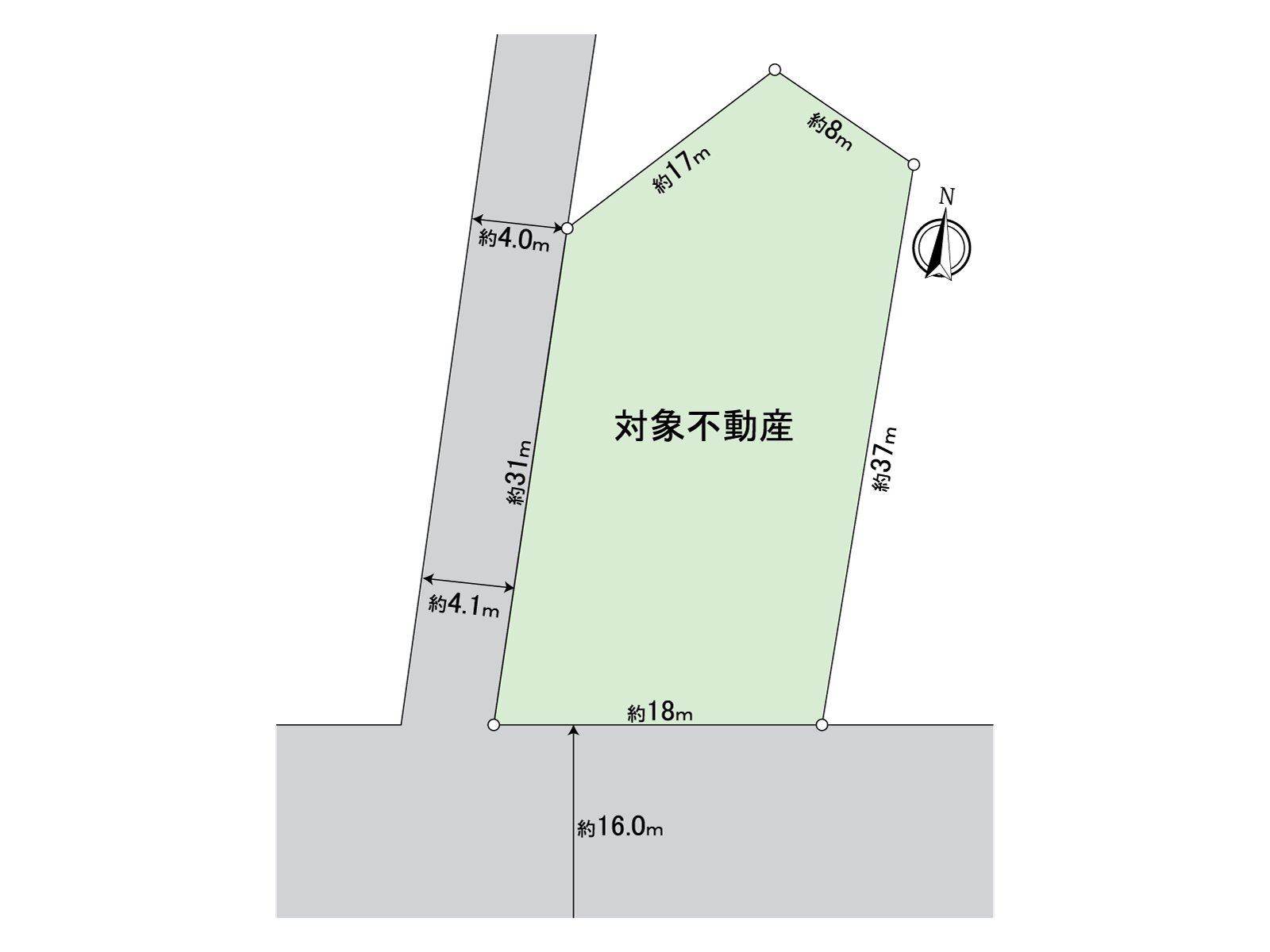 [division figure] The plottage is about 208 tsubos.