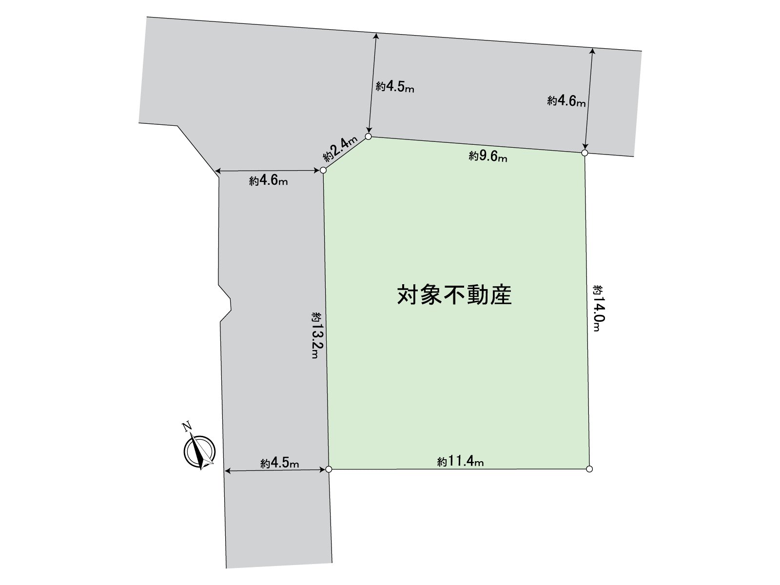 [地形圖] 土地面積：是164.69平方公尺(約49.81坪)的整形地。