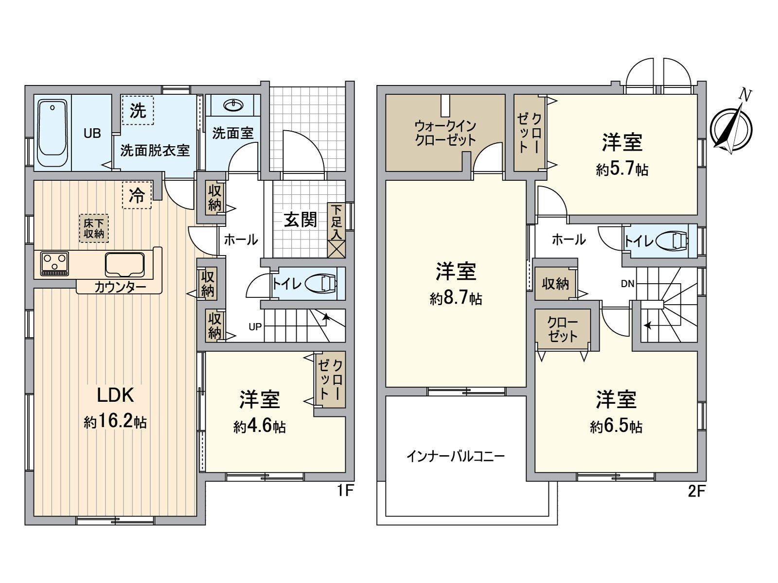 [floor plan] It is Layout of walk-in closet inner 4LDK with balcony.