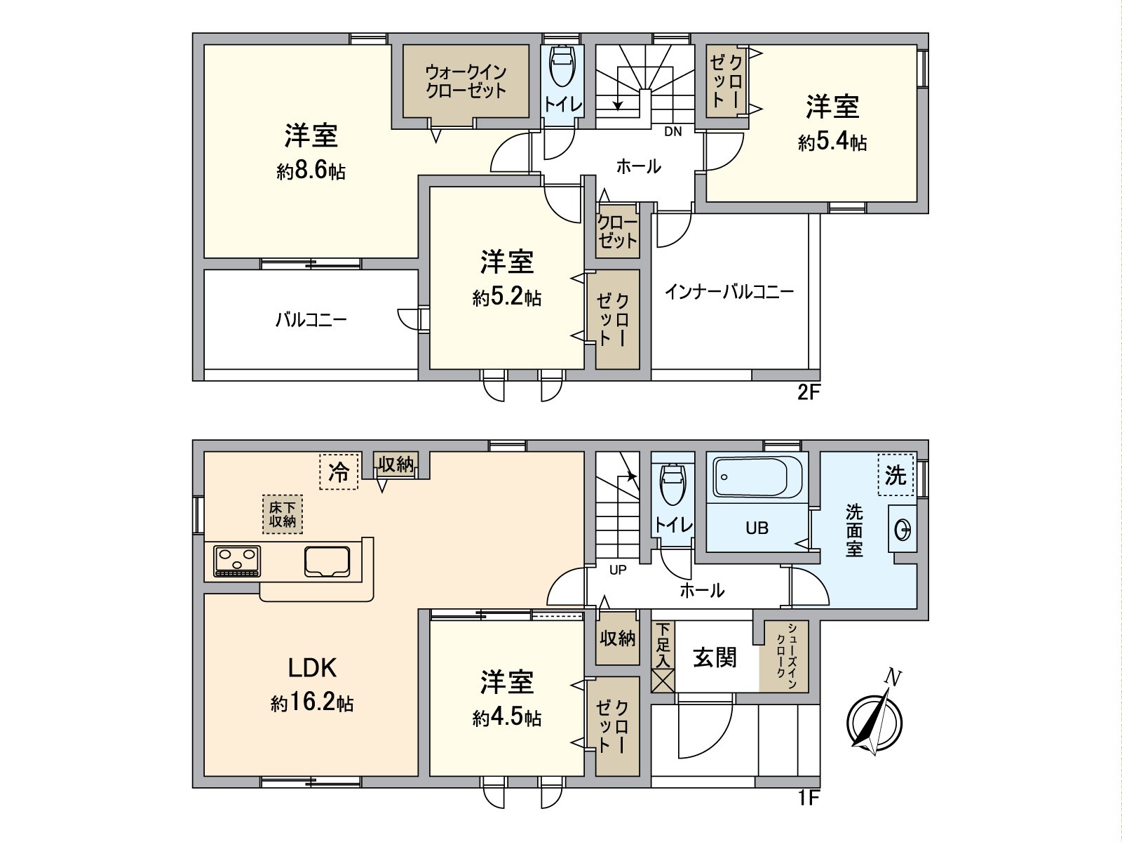 [平面圖]嵌入式衣櫃收納是充實的透天房。