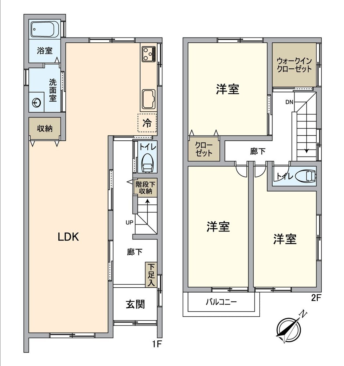 [平面圖/3LDK]2024年4月翻新。(全室地板換貼，所有房間地板換貼，廚房，整體衛浴，盥洗台，廁所，熱水器交換，House清洗實施)