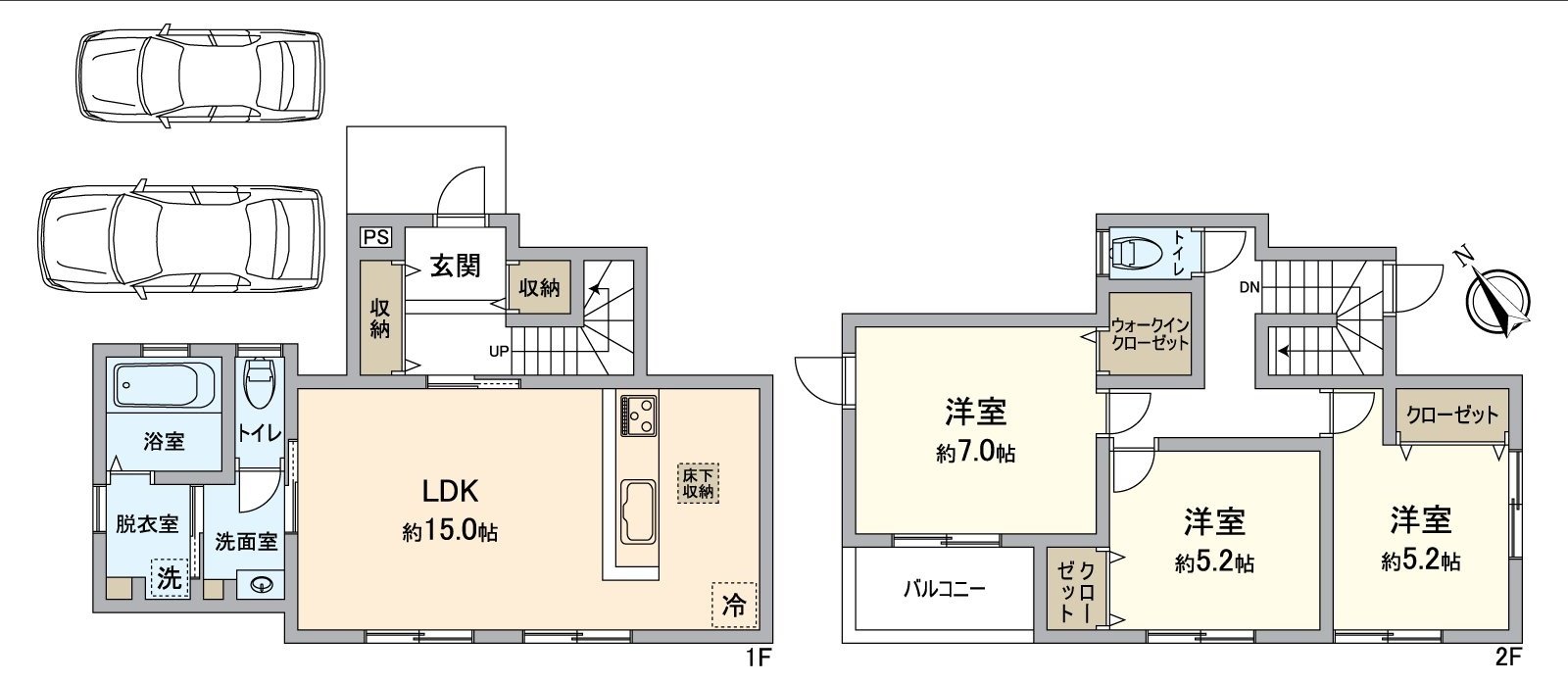 [房型图/3LDK]土地面积：110.83平米(约33.52坪)，建筑面积：86.11平米(约26.04坪)。有换气系统24小时。