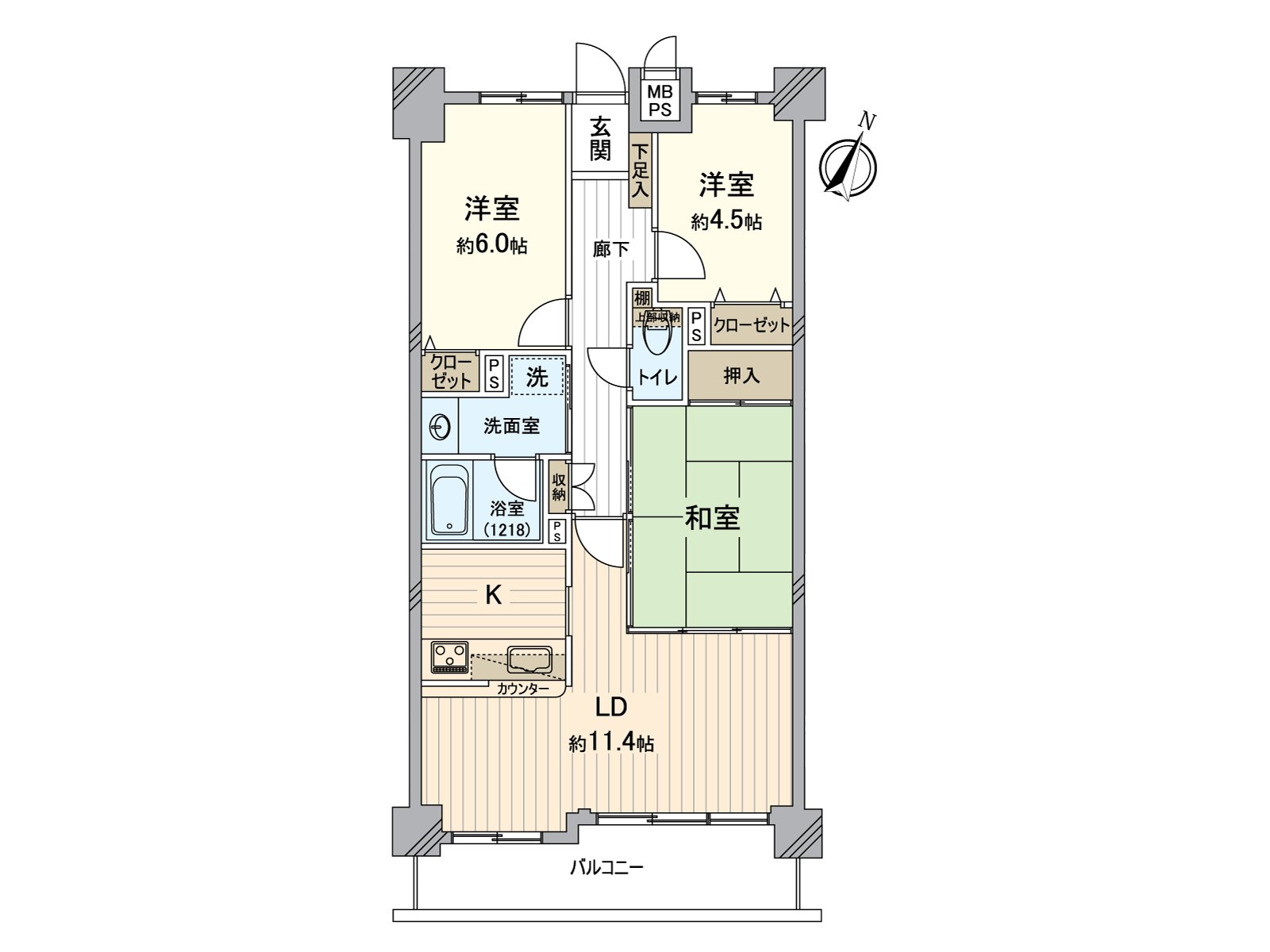 [平面圖]私人使用面積：是70.04平方公尺，3LDK的間取。