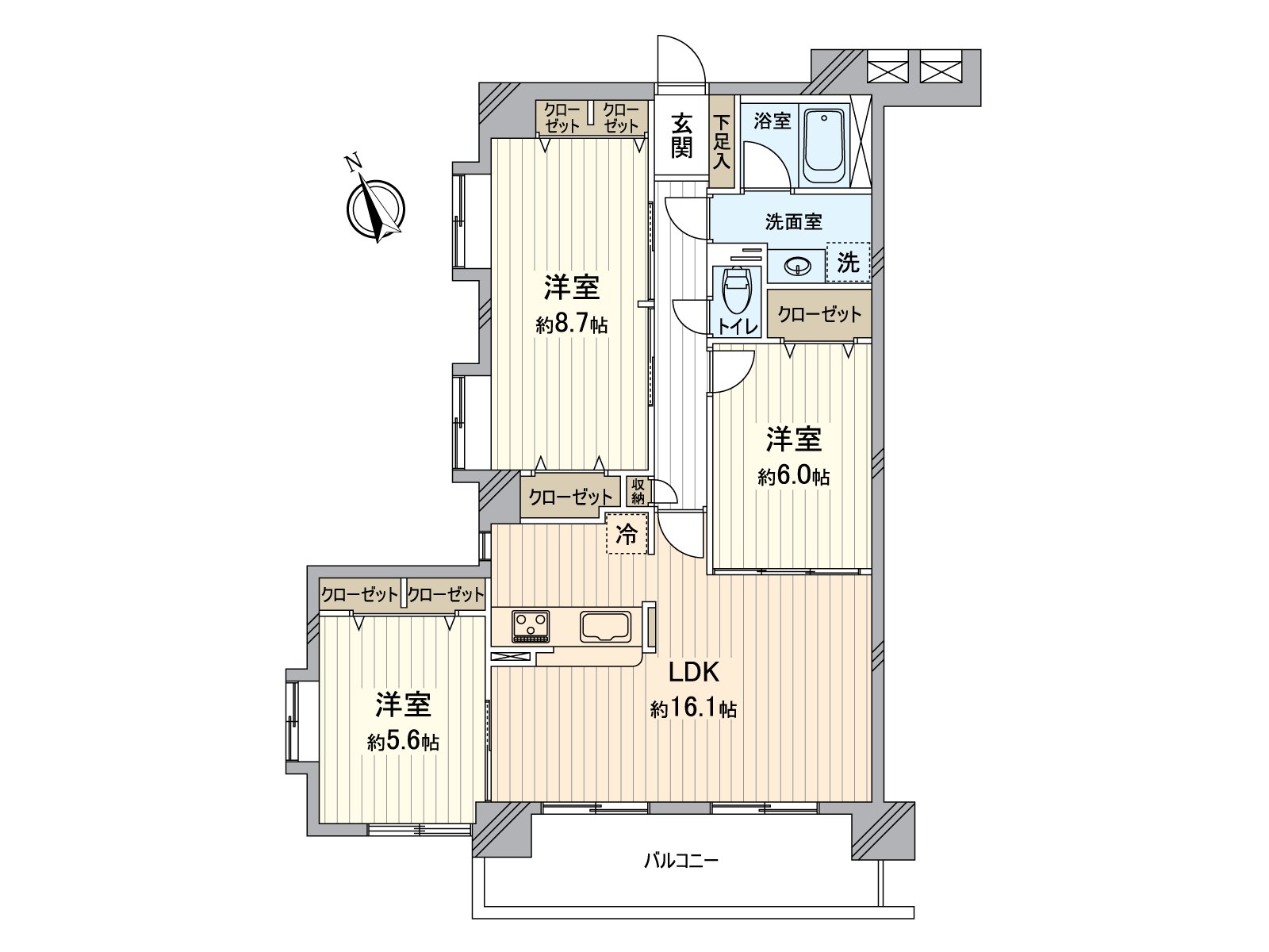 是表示全体房源的版面设计的房型图。对流迹线以及采光具有参考作用。