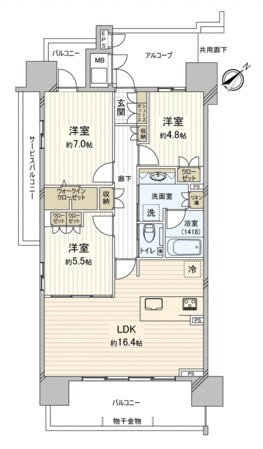 [floor plan/3LDK] The "3LDK" that all electrification systems were adopted dwelling unit. Facilities, specifications to support a comfortable living are enriched.