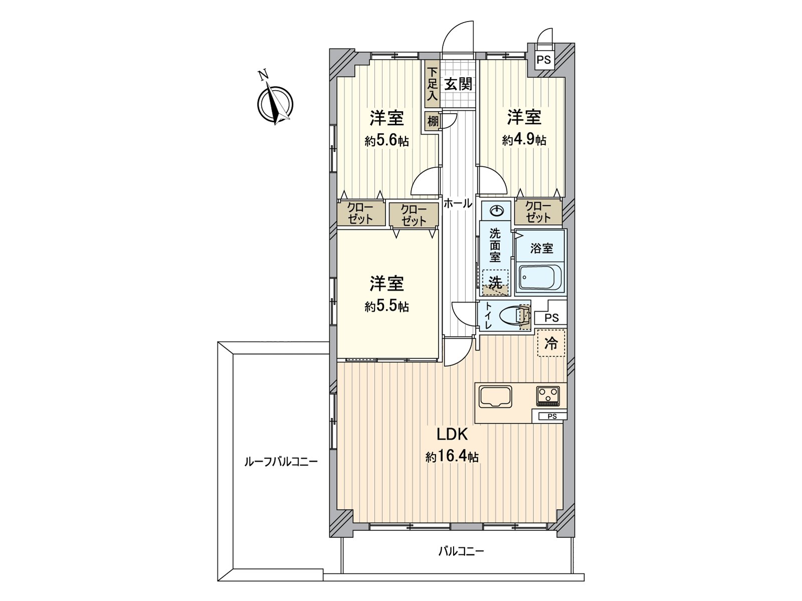 是表示全体房源的版面设计的房型图。对流迹线以及采光具有参考作用。