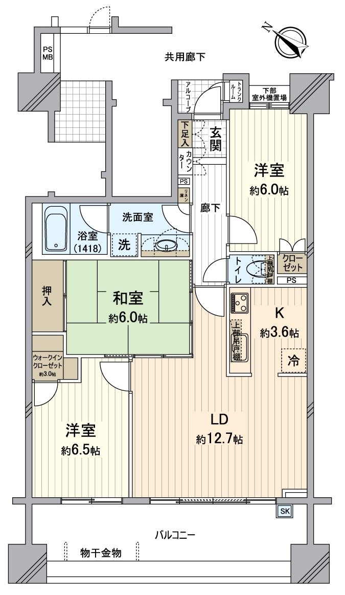 是表示全体房源的版面设计的房型图。对流迹线以及采光具有参考作用。