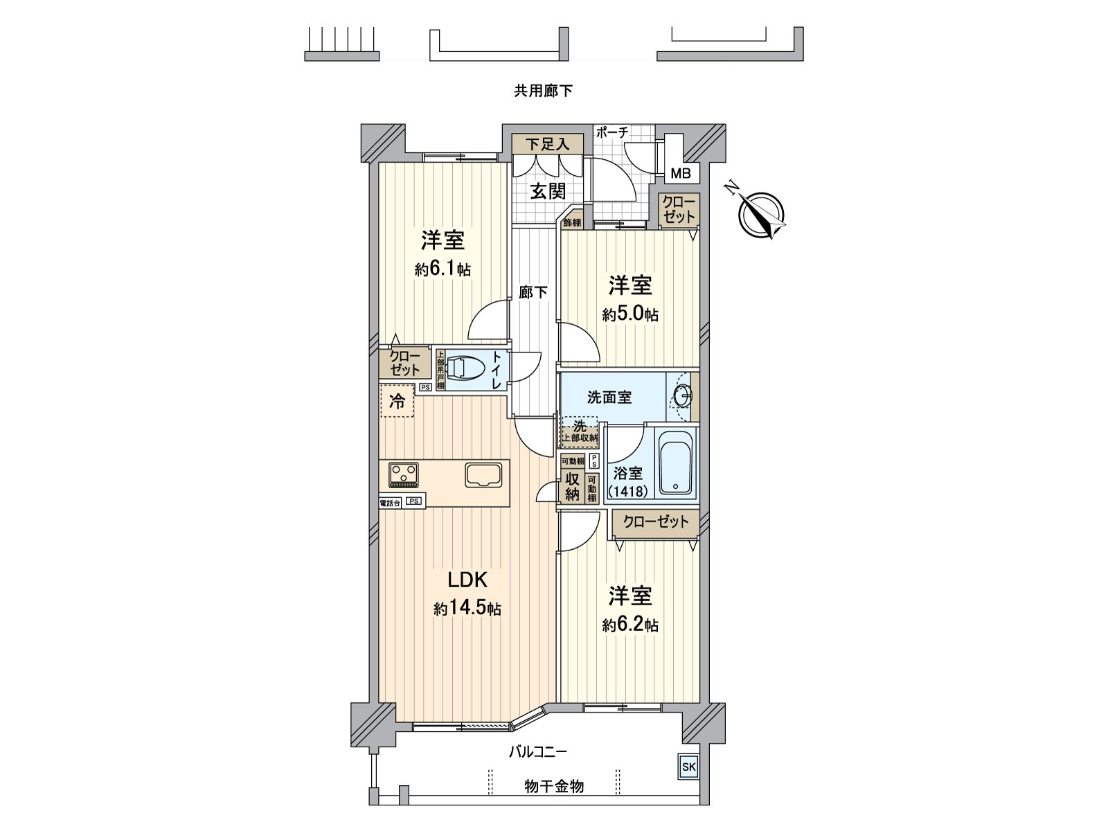 是表示全体房源的版面设计的房型图。对流迹线以及采光具有参考作用。