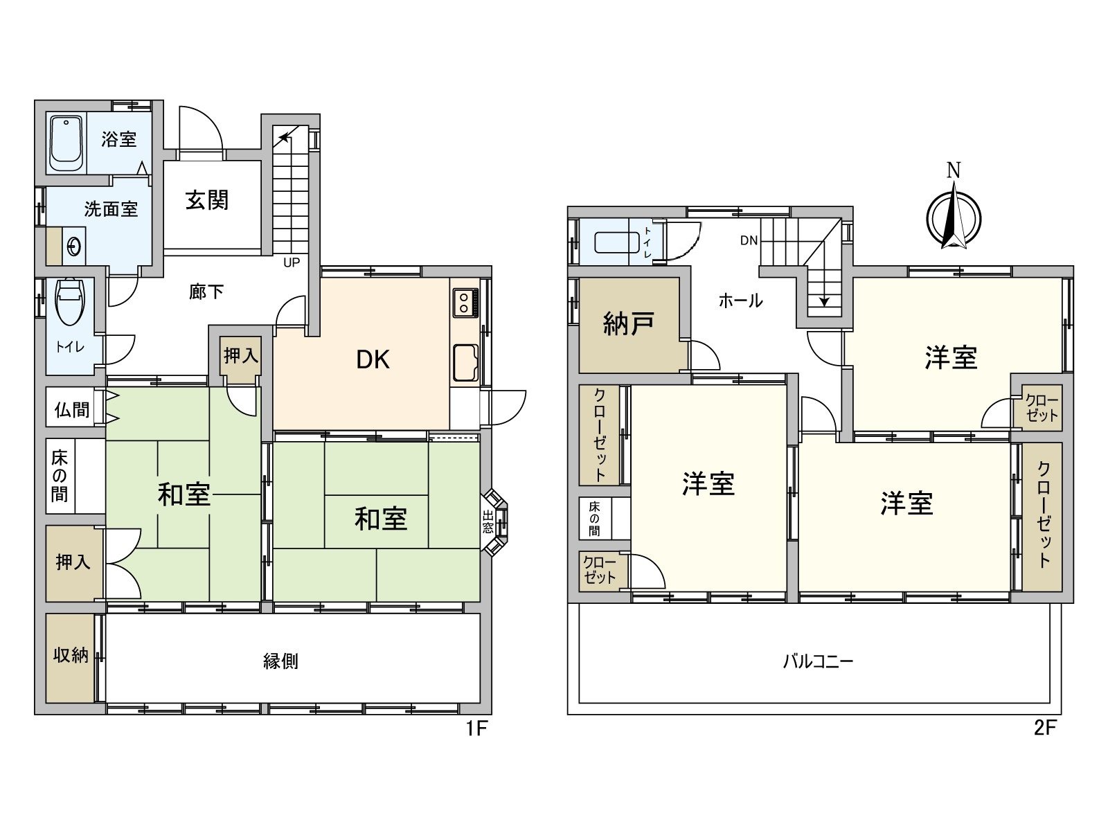 It is a house of with 5DK storeroom of floor plan Japanese-style room two rooms Western-style room three rooms.