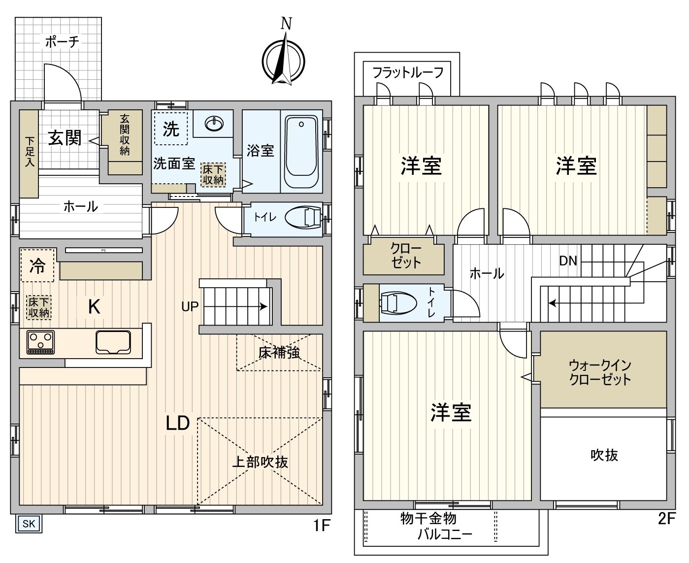 [平面圖]用地面積：125.63平方公尺(約38.00坪)建築面積：104.37平方公尺(約31.57坪)
