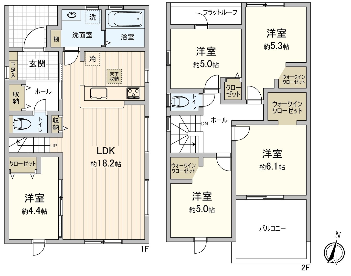 房型图2026年3月完成计划的新房独栋住宅土地面积：158.33平米(约47.89坪)建筑面积：106.01平米(约32.06坪)收纳丰富的5LDK