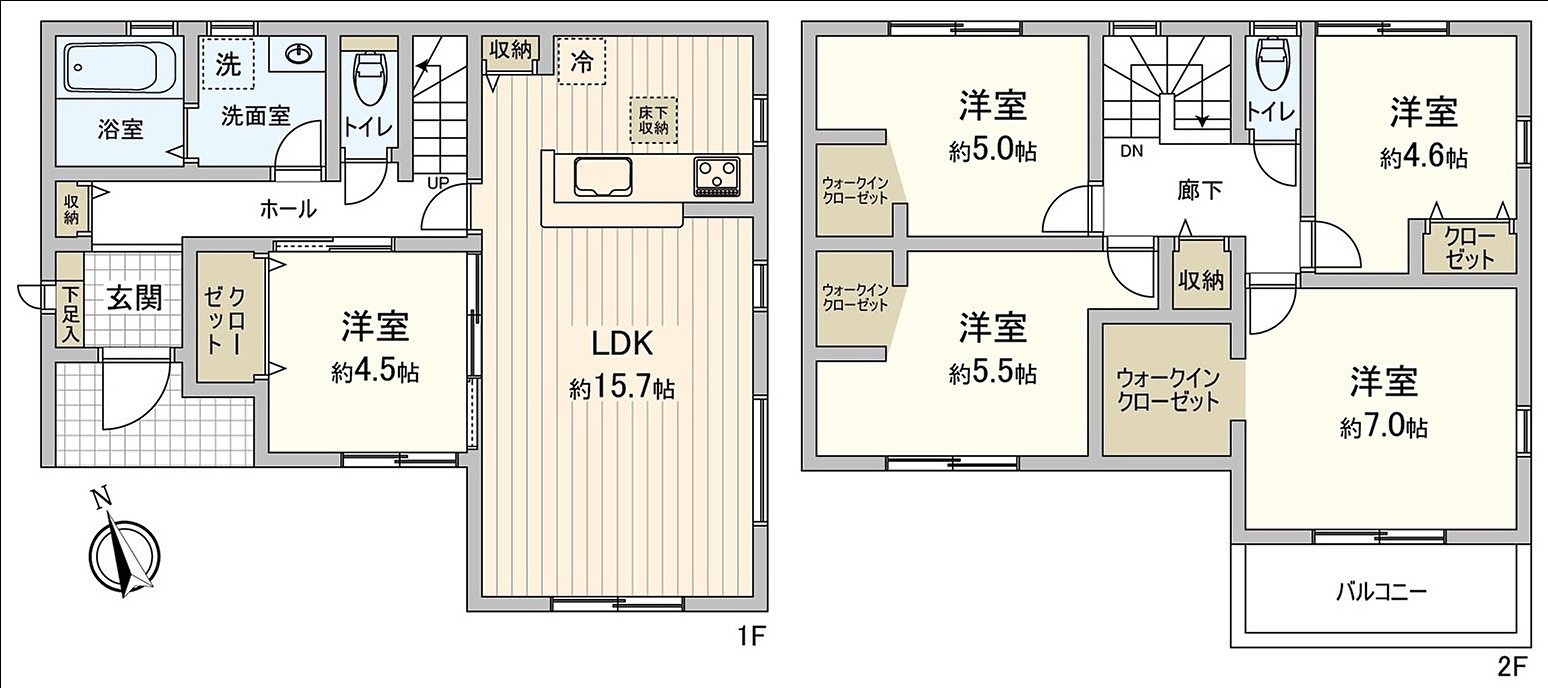 [floor plan] Plottage: 149.48 square meters (about 45.21 tsubo) of total floor area: 106.00 square meters (about 32.06 tsubo) of 5LDK