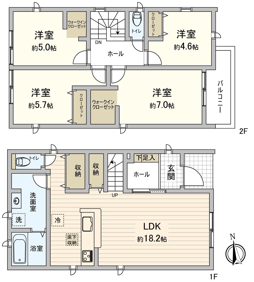 [平面圖]用地面積：151.60平方公尺(約45.85坪)建築面積：100.62平方公尺(約30.43坪)4LDK