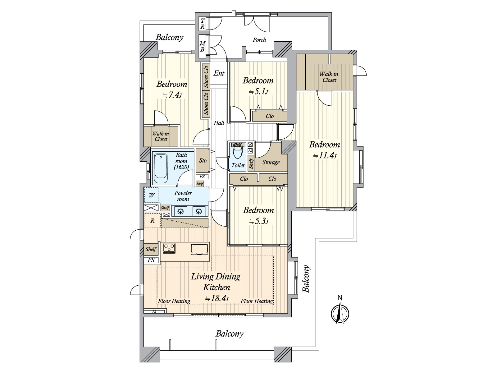 Residence of the top floor one floor