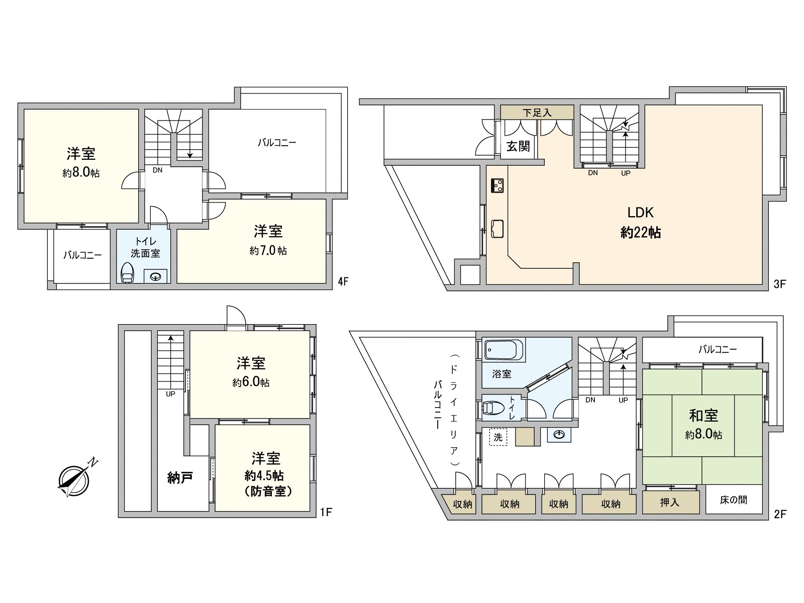 在家庭，也廣泛地可以使用的5SLDK！ 用透天房感覺可以使用的別墅型！