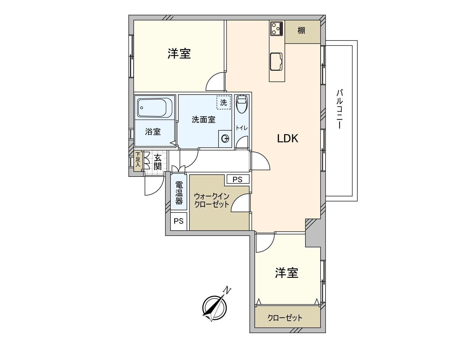 2階下階住戸無shino边角房！