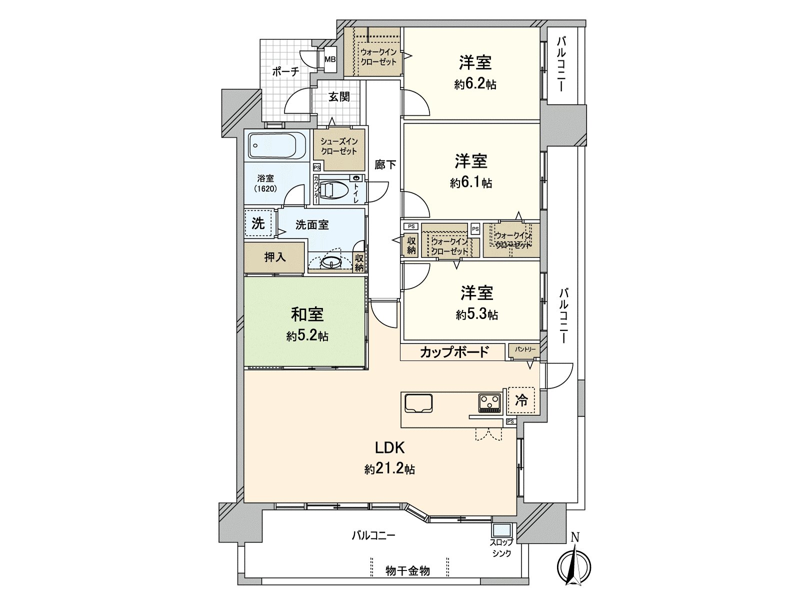 4LDK where is recommended to the family. A bedroom, the how to use that I distributed including the room of the child are possible.